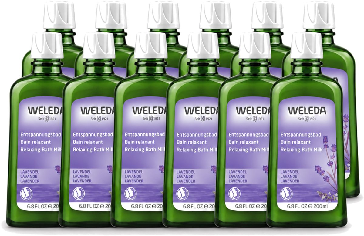 12 x WELEDA - Ontspanningsbadmelk - Lavendel - 200 ml - Voordeelverpakking - 12 stuks