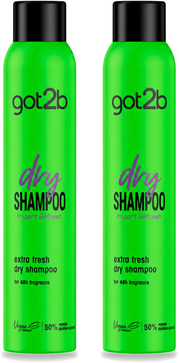 2 x Got2B - Droogshampoo - Extra Fresh - 200 ml - Voordeelverpakking - 2 stuks