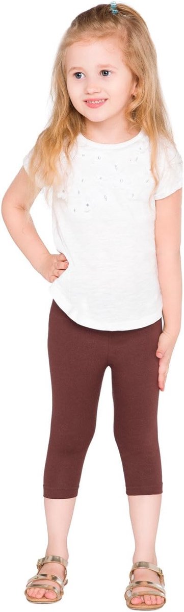 Hi!mom Meisjes bijgesneden katoenen legging basic effen kinderen capri broek leeftijd 2-13