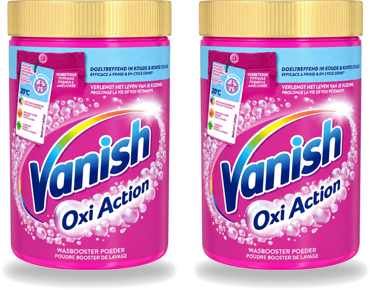 2 x Vanish – Wasbooster Poeder – Oxi Action Gekleurde & Witte Was – 710 g - Voordeelverpakking - 2 stuks