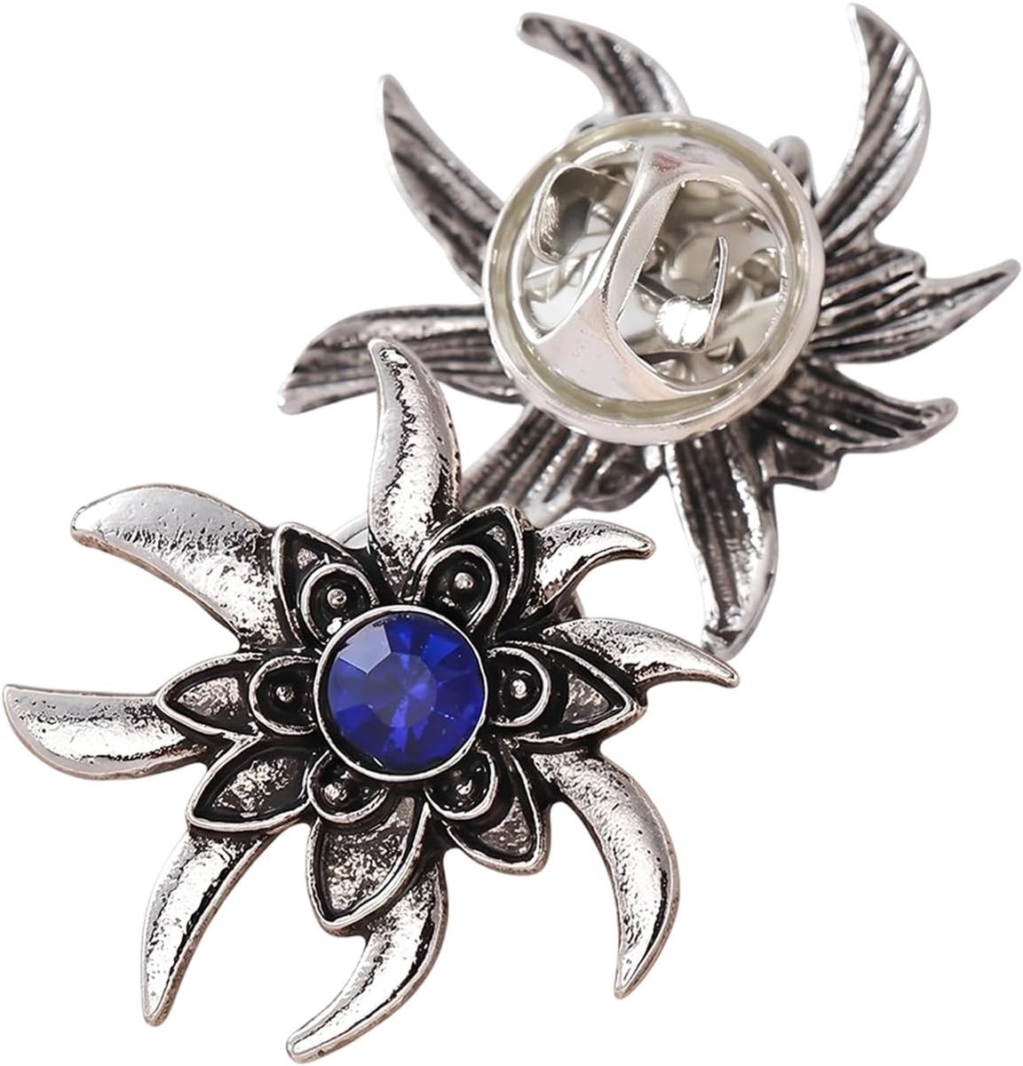 1 stuks edelweiss broche donkerblauw hoedpin klederdrachtspeld hoed badge voor Oktoberfest Dirndl & leren broek, traditionele klederdrachtsieraden, reversspelden voor wandelhoed
