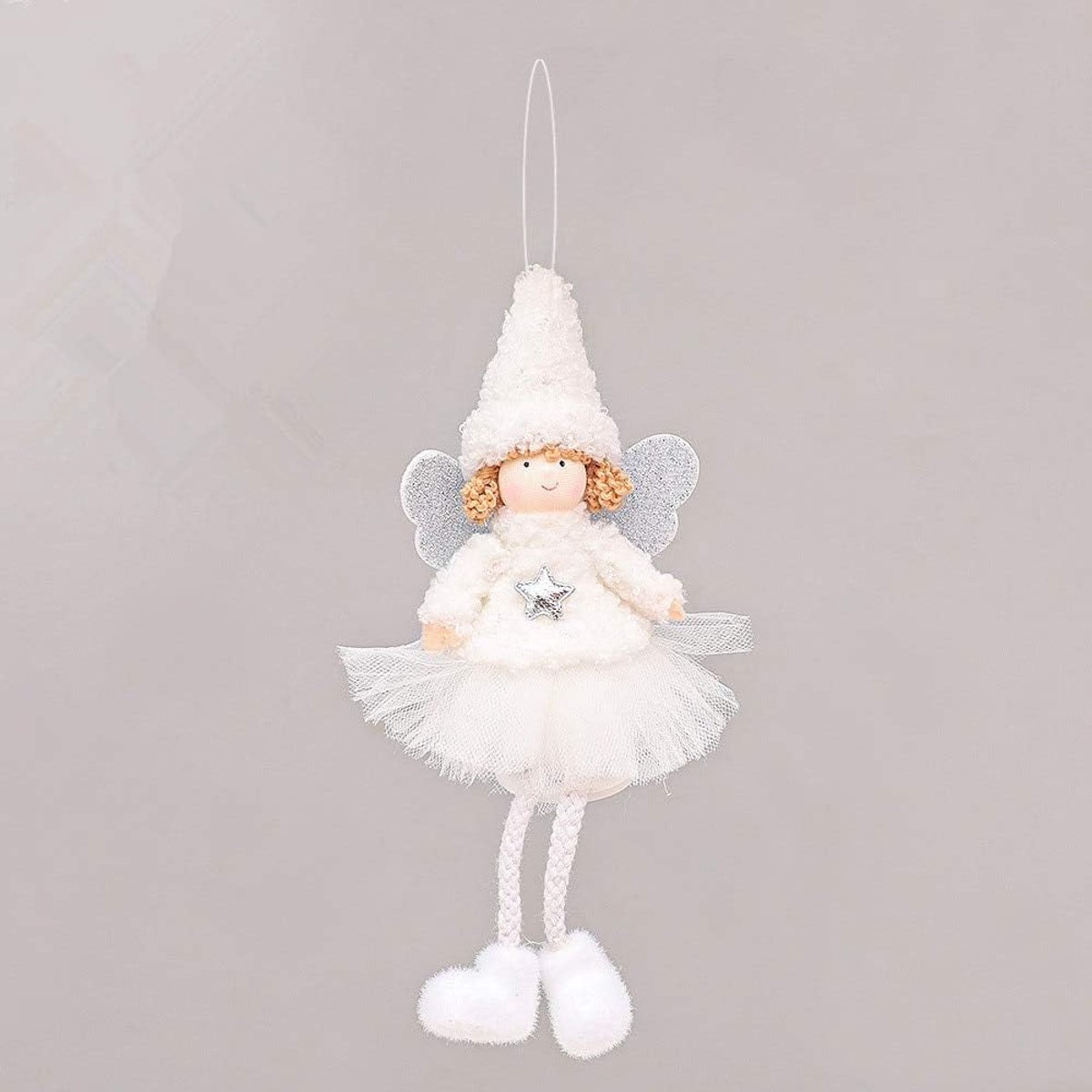 Kunstkerstboom Pluche zitten engel eland hanger xmas boom decor Santa Claus hangende ornamenten kerstversiering for thuis (Color : 3)