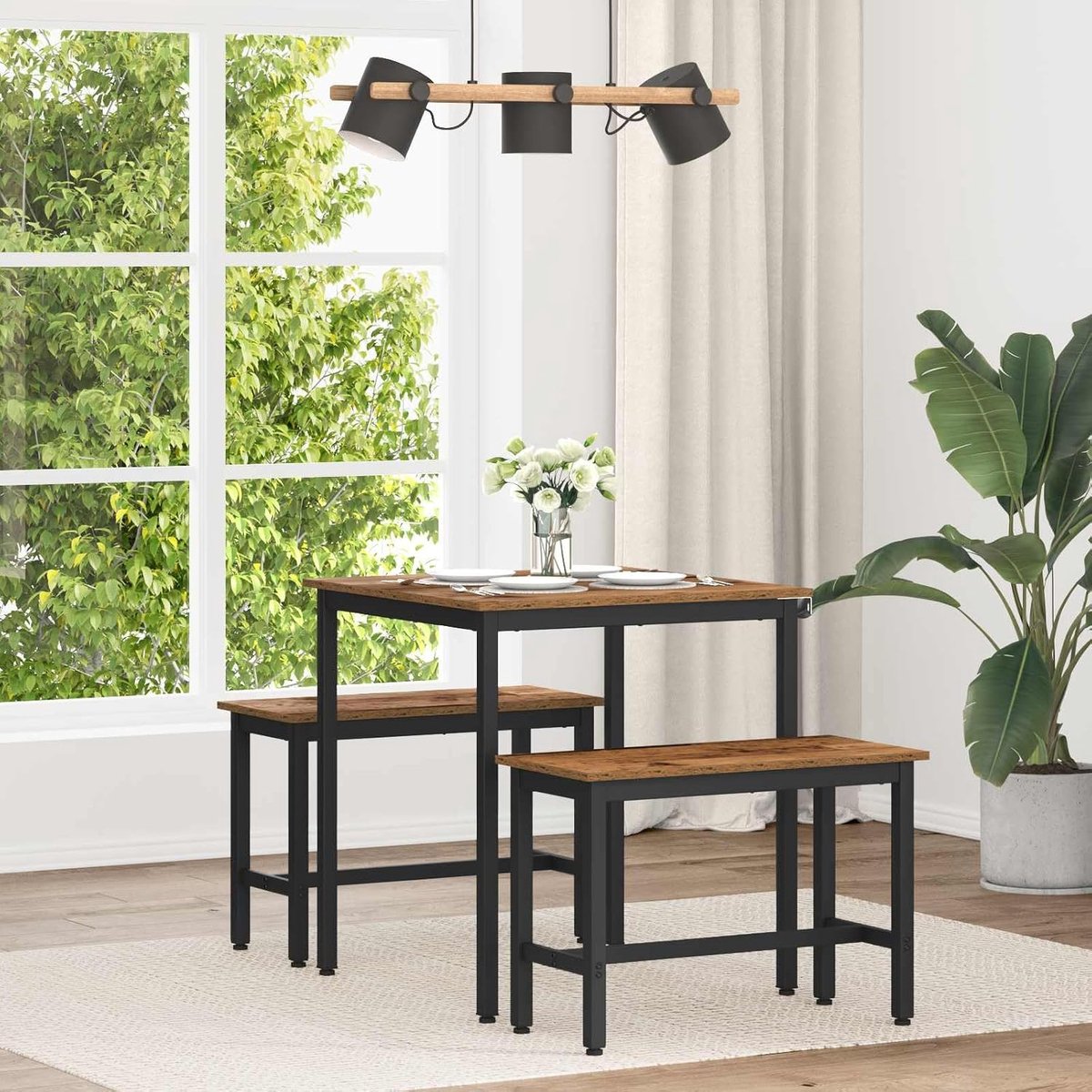 Houten modern minimalistische rechthoekig 70 x 70 x 75 cm oud hout
