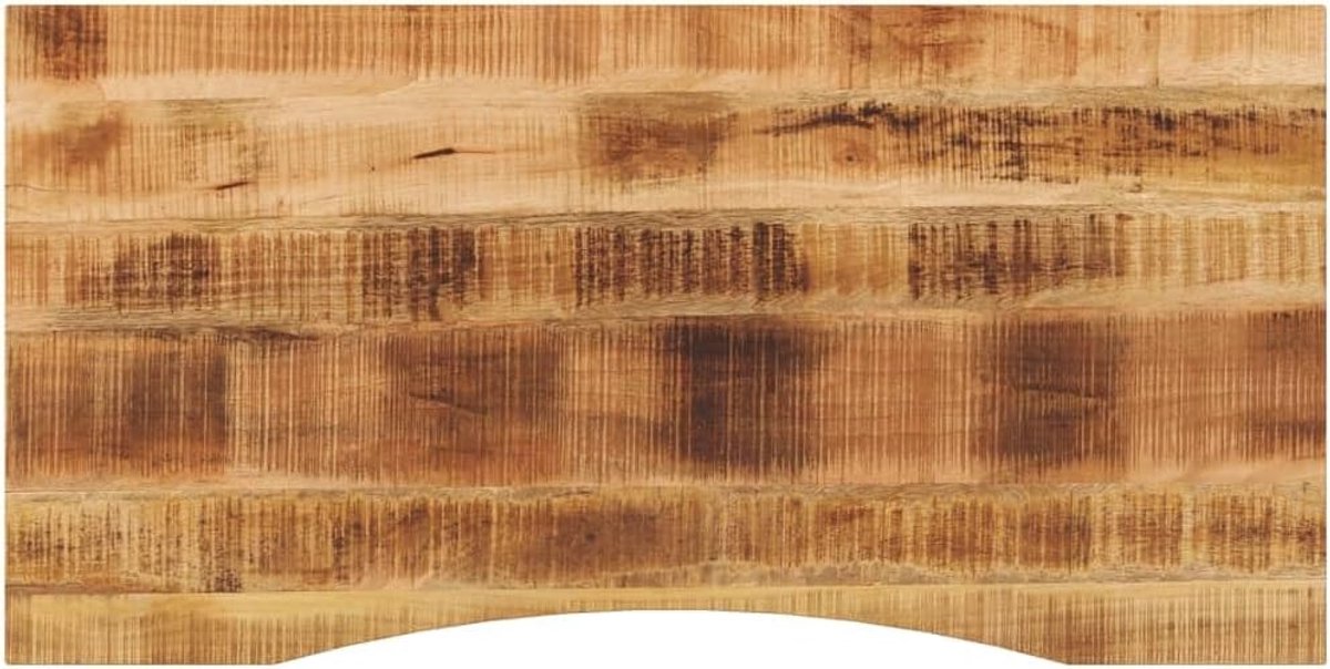 Mangohout bureaublad met uitsparing 140 x 60 x 2,5 cm, rustiek tafelblad voor kantoor- en eettafels, onderhoudsvriendelijk houten blad met unieke nerf