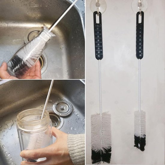 Reinigingsborstel voor nutsflessen met lange handgreep, dunne kleine grote draadreiniger, buigbaar flexibel voor smalle hals, magere ruimtes van water, bier, wijn, babyflessen, buizen, — afbeelding 4