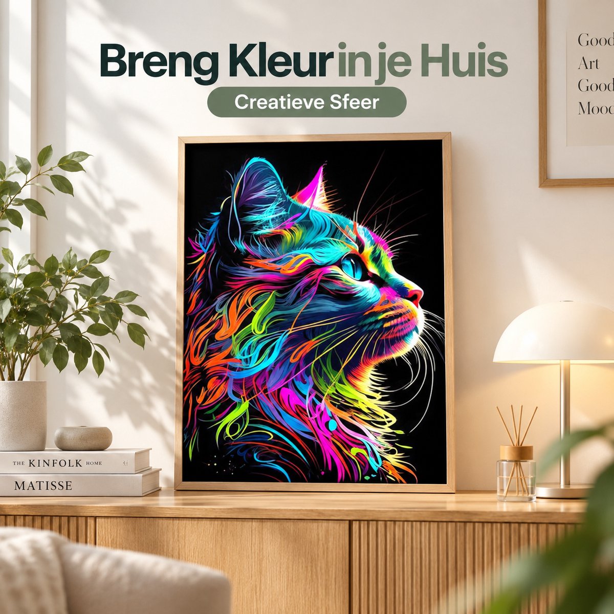 BOTC Diamond Painting Volwassenen - Diamond Painting Kinderen - Diamond Painting Pakket Volledig - Kat - 30x40CM — afbeelding 7