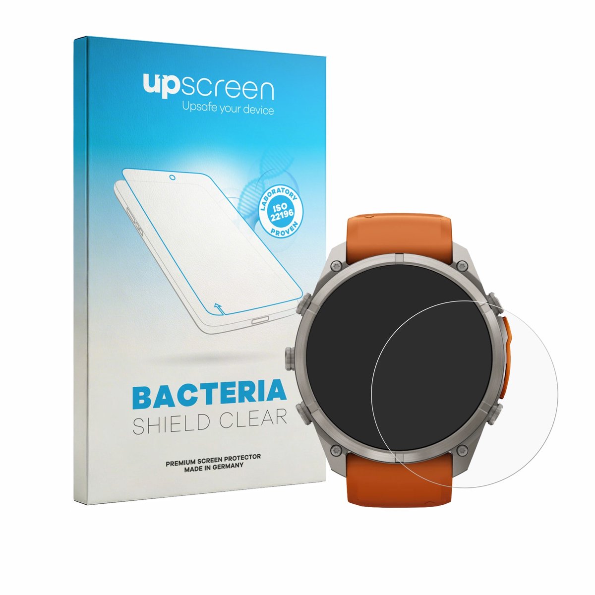 upscreen - Screenprotector voor Garmin Fenix 9 Pro (51 mm) - Folie Beschermfolie transparant antibacterieel