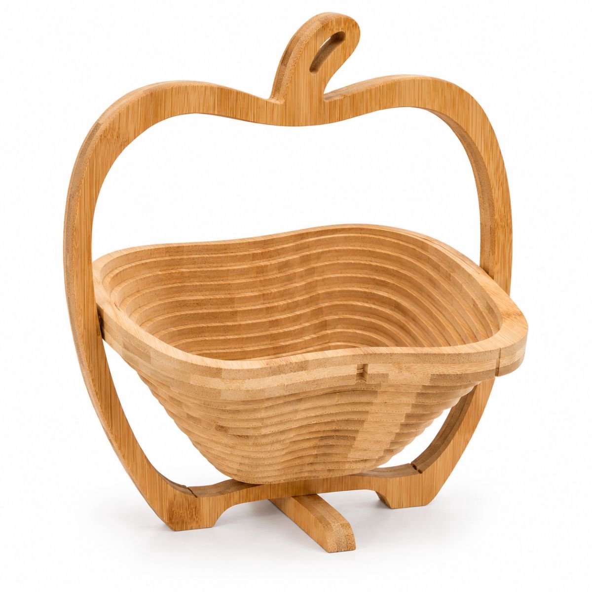 Ceruzo Fruitmand Opvouwbaar - Bamboe - 27x22x30 cm - 2-in-1 - Fruitmand Onderzetter