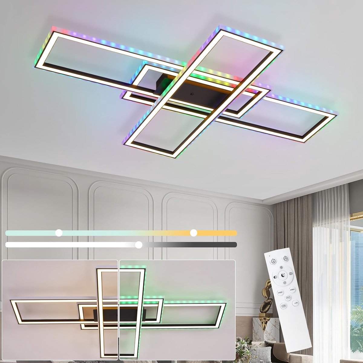 LED-plafondlamp woonkamer 50W woonkamerlamp dimbaar