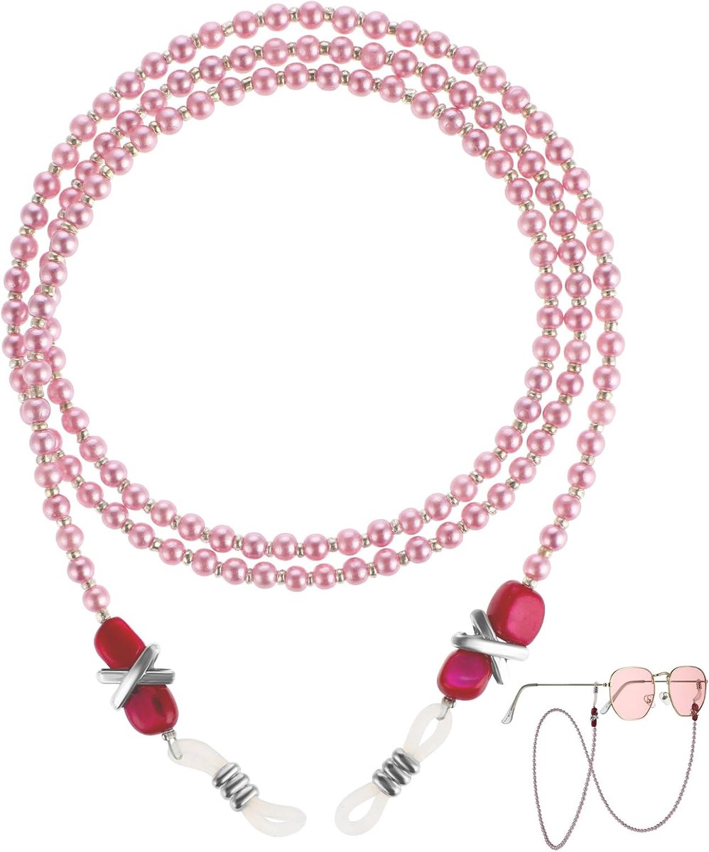 Antislip en valbestendig brillenketting, brilbandhouder voor dames en meisjes, zonnebrillen, maskers, halsketting, omhangkoord