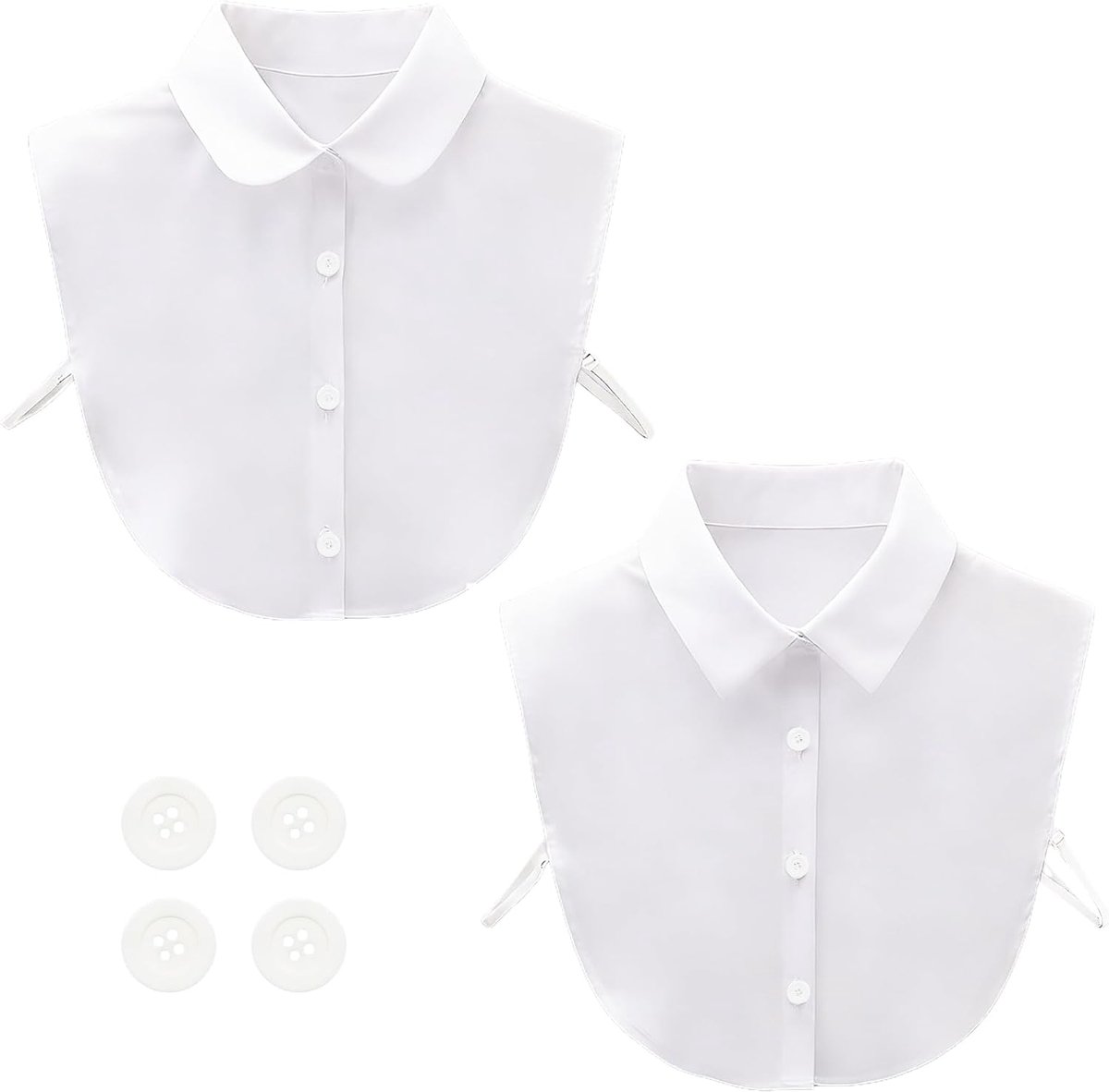 2 stuks blousekraag inzetstuk dames verstelbare kraag sets met knopen damesmode accessoires ideaal voor blouses overhemden dragen kraaginzetstuk dames
