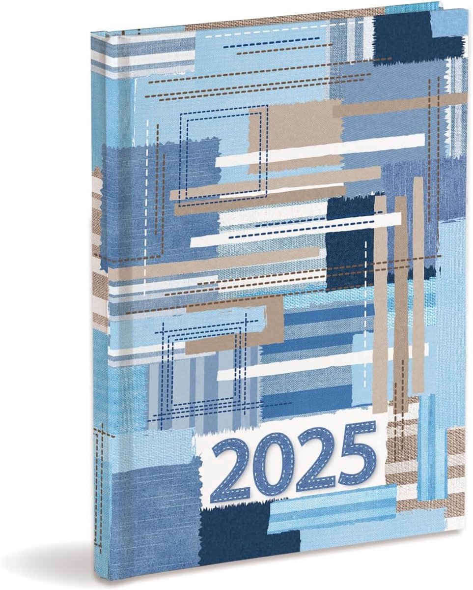 2025 januari-december 2025, hardcover, wekelijks, Textuur Blue