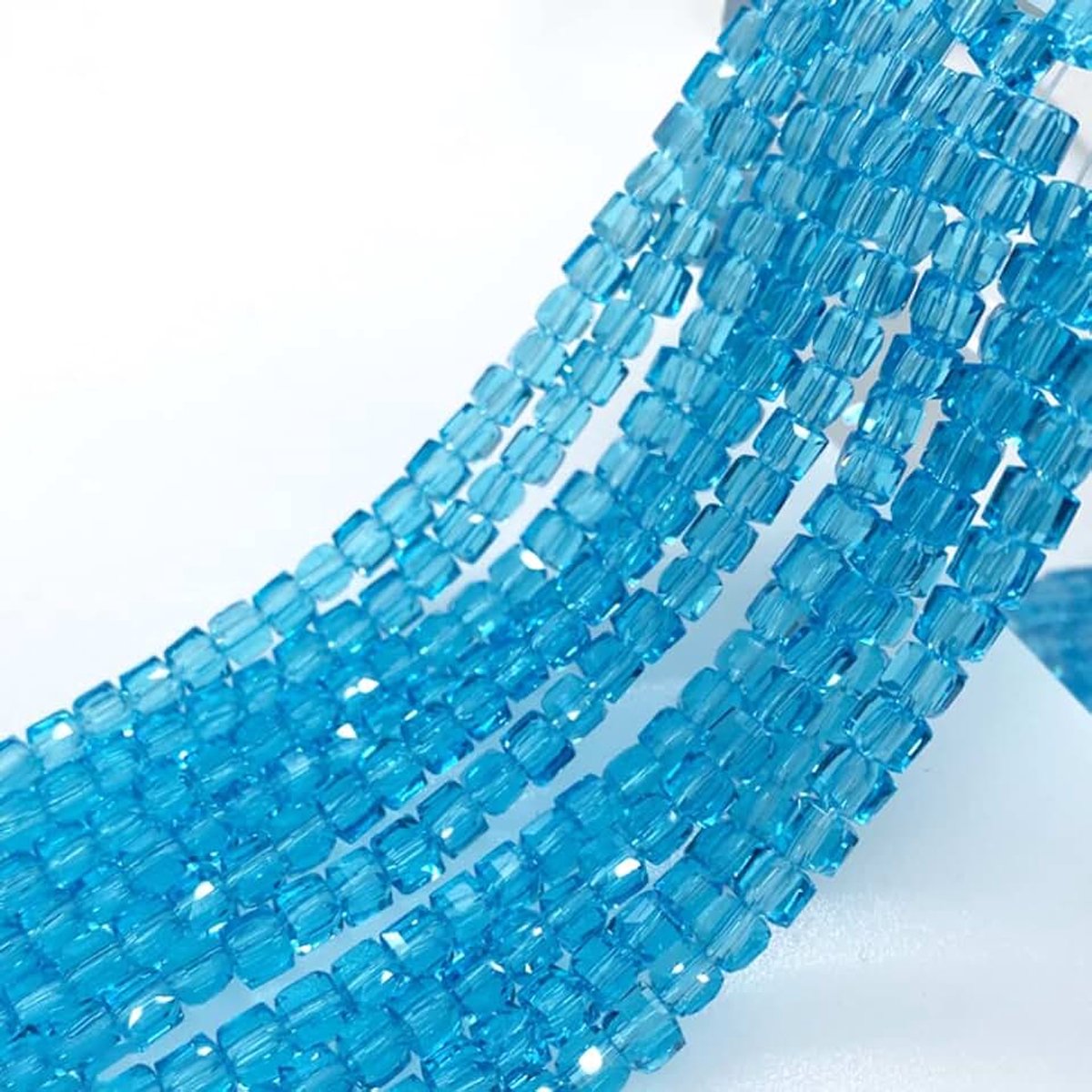 Bolletjes,kristalglas,parels,kleurrijke glazen kralen,vierkant,gesimuleerde kristallen kralen voor handwerk,armband,ringen,halskettingen,cadeau,donkerblauw,6 mm,98 stuks