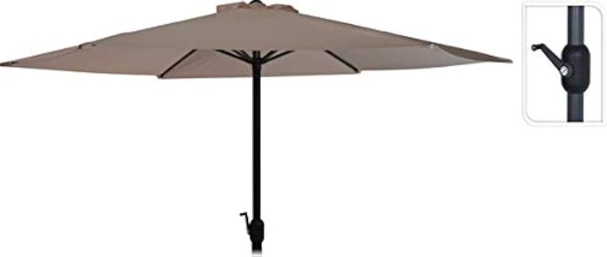 Taupe Ø300 cm voor Tuin en Terras | met handig opdraaisysteem