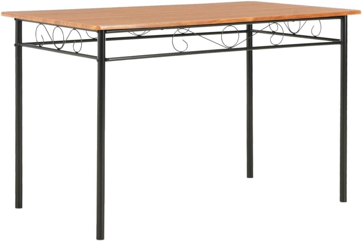 Stalen onderstel industrieel 120x70x75 cm bruin