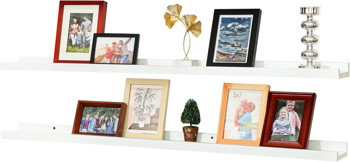 120 Cm Grote Beeldrek Met Lippen-Design, Verwarmingskast, Fotorek, Lange Decoratieve Zwevende Beeldrek Voor Woonkamer, Keuken, Slaapkamer, Set Van 2, Wetterwit