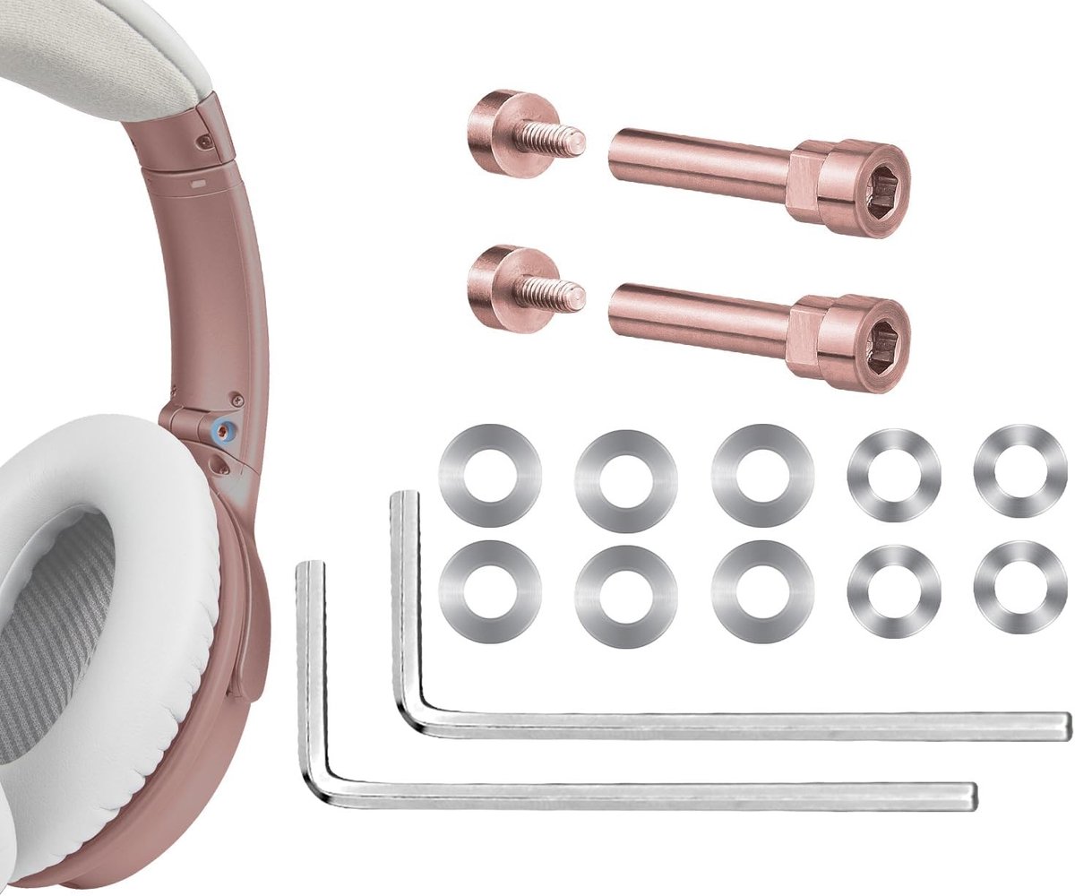Vervangingsset voor metalen twistpinnen en accessoires voor Bose QuietComfort 35, QC35 II en QC45 draadloze hoofdtelefoons