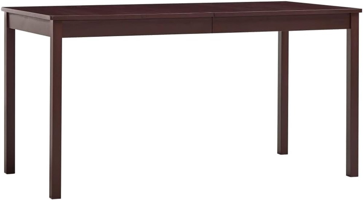 Massief grenenhout minimalistische eettafel donkerbruin 140x70x73 cm