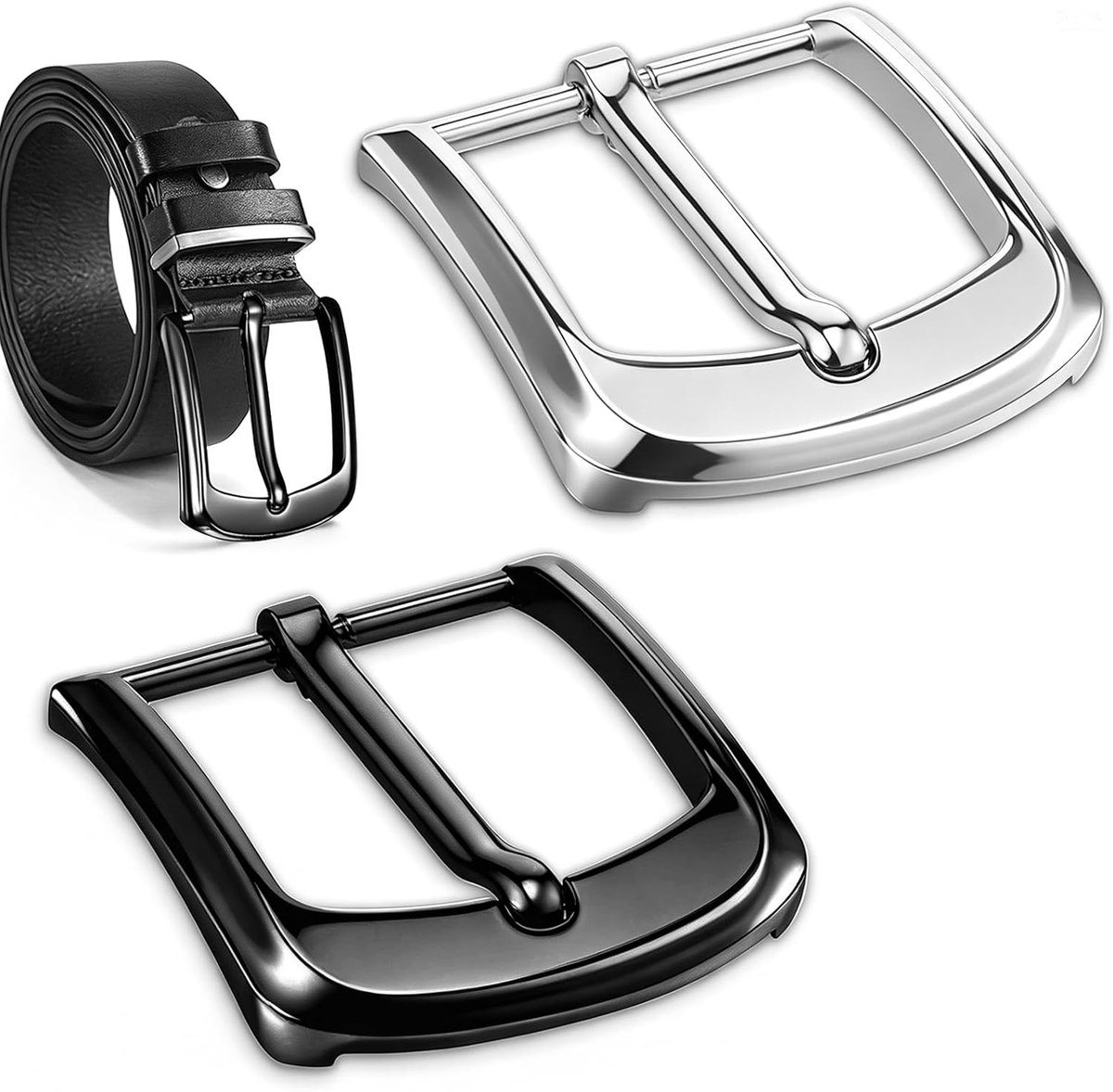 Riemgespen heren, riemgesp, 40 mm (zilver)