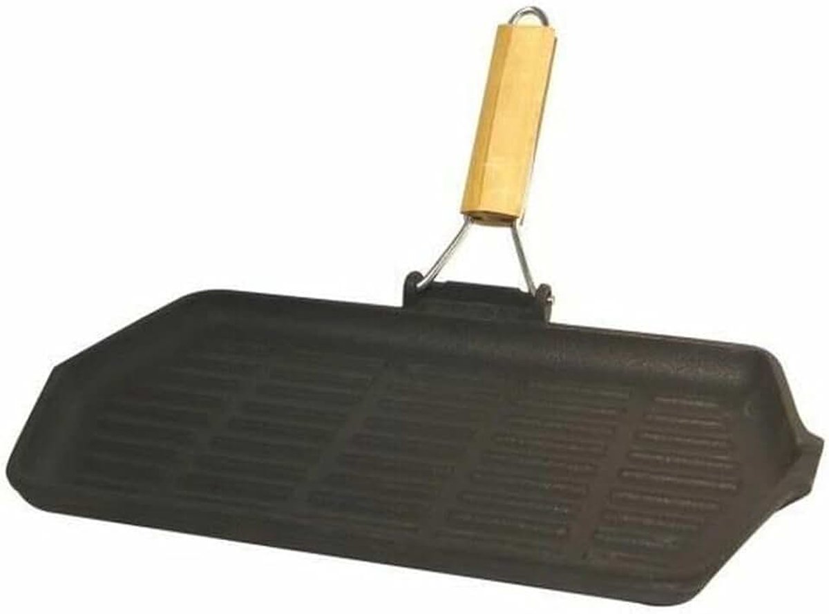 Grillpan, rechthoekig, gietijzer, 33,5 x 19,5 cm