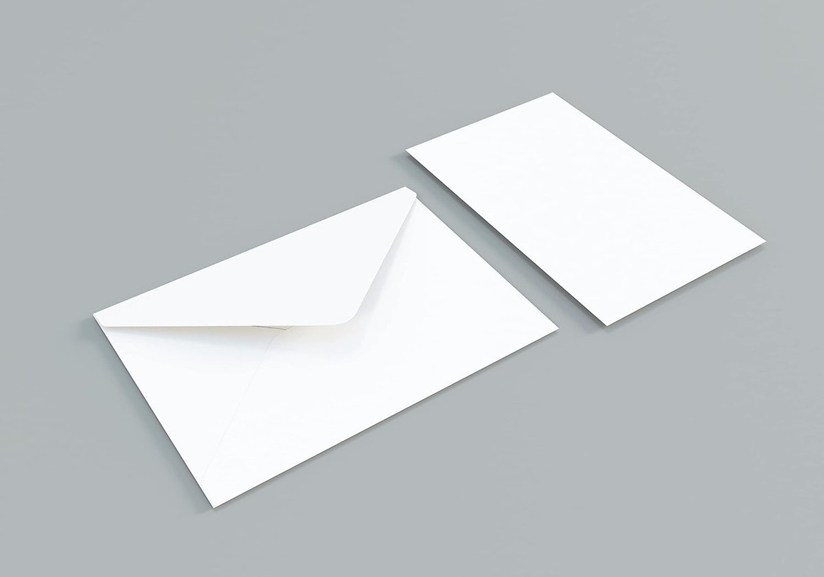 100 enveloppen en kaarten in PVC-doos 7 x 11 cm (wit)