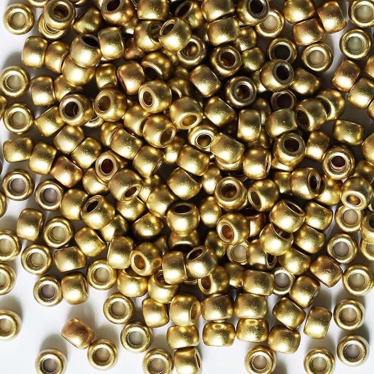 Grootte 6 x 9 mm gouden ponykralen met glad oppervlak totaal 1000 stuks ambachtelijke ponykralen voor het maken van armbanden (gouden)