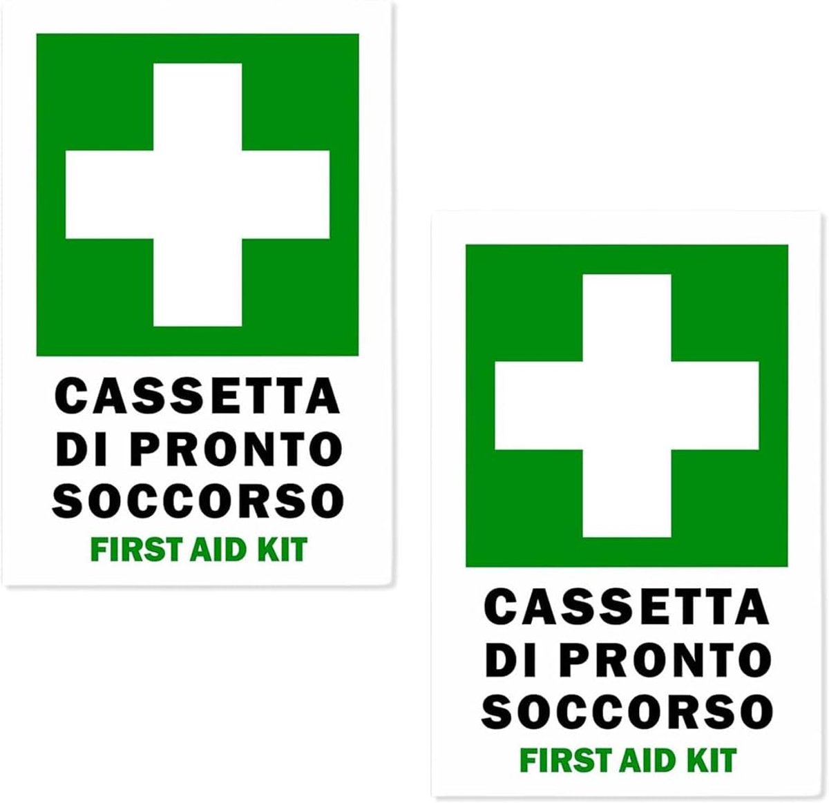 2 stuks stickers voor EHBO-dozen van zacht pvc, gelamineerd, krasbestendig, uv-bestendig, waterdicht