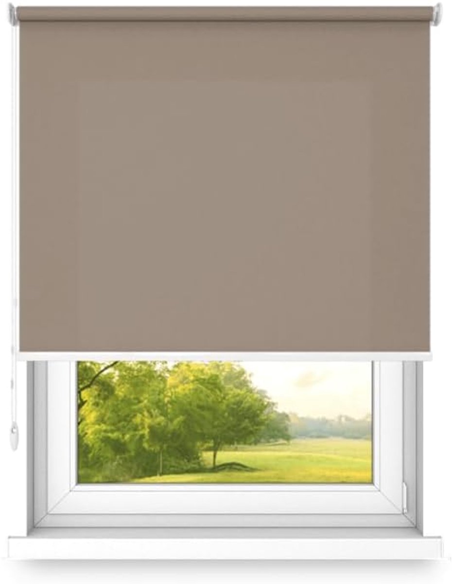 Rolgordijn, wand- of plafondmontage, groot formaat, fi 32, stalen houder, semi-blackout, Bruin kleur, 1200x3000mm