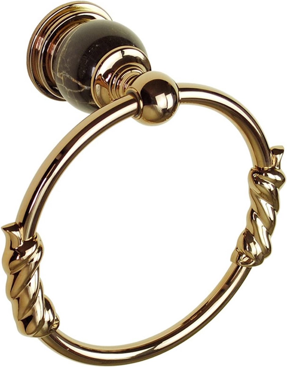 Badkamerhanddoekring, roségouden volledig koperen handdoekring, lichte luxe handdoekhouder in Europese stijl, handdoekenrek (kleur: bruin) good