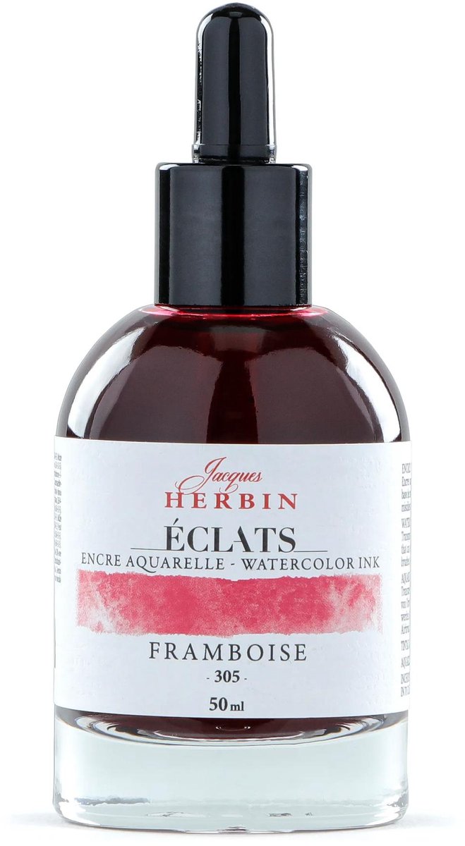 Jacques Herbin Éclats – Aquarel Inkt – Vloeibare Aquarelverf – Framboos Rood – 305 – 50 ml