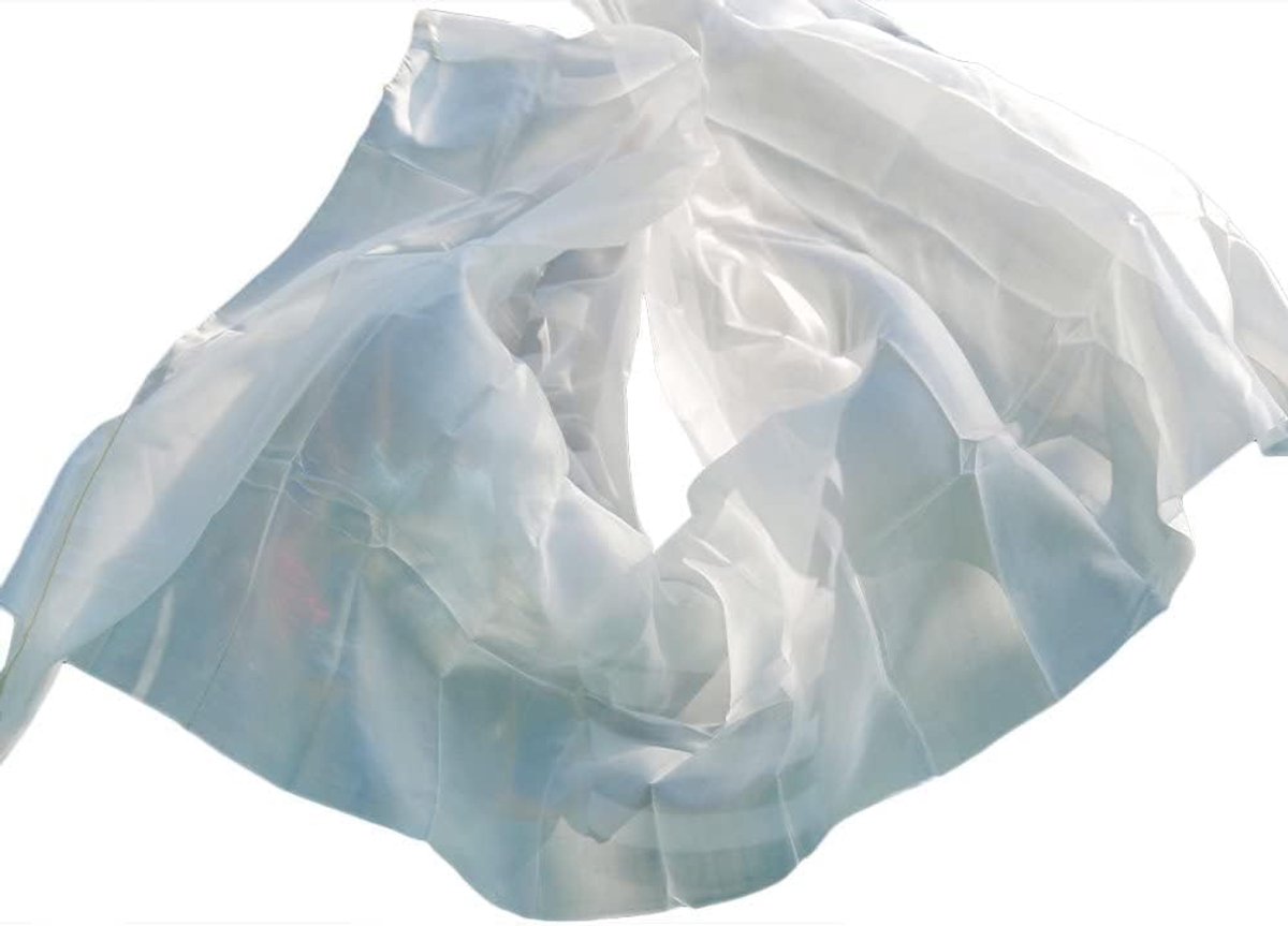 Veil Zijden Sjaal, Echte Zijden Buikdans Slu Dans handdoeken, buikdans zijden sjaal dans sluiers vrouwen zijden buikdans sluier wit (Color : Bianco, Size : XL 270cm 114cm)