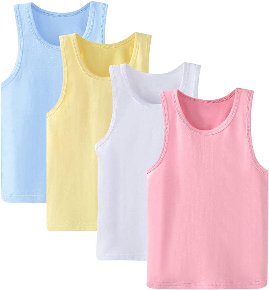 Tanktops zachte 4 stuks comfortabele ademende tanktops voor kinderen, Kleuren-1, 7-8 Jaren