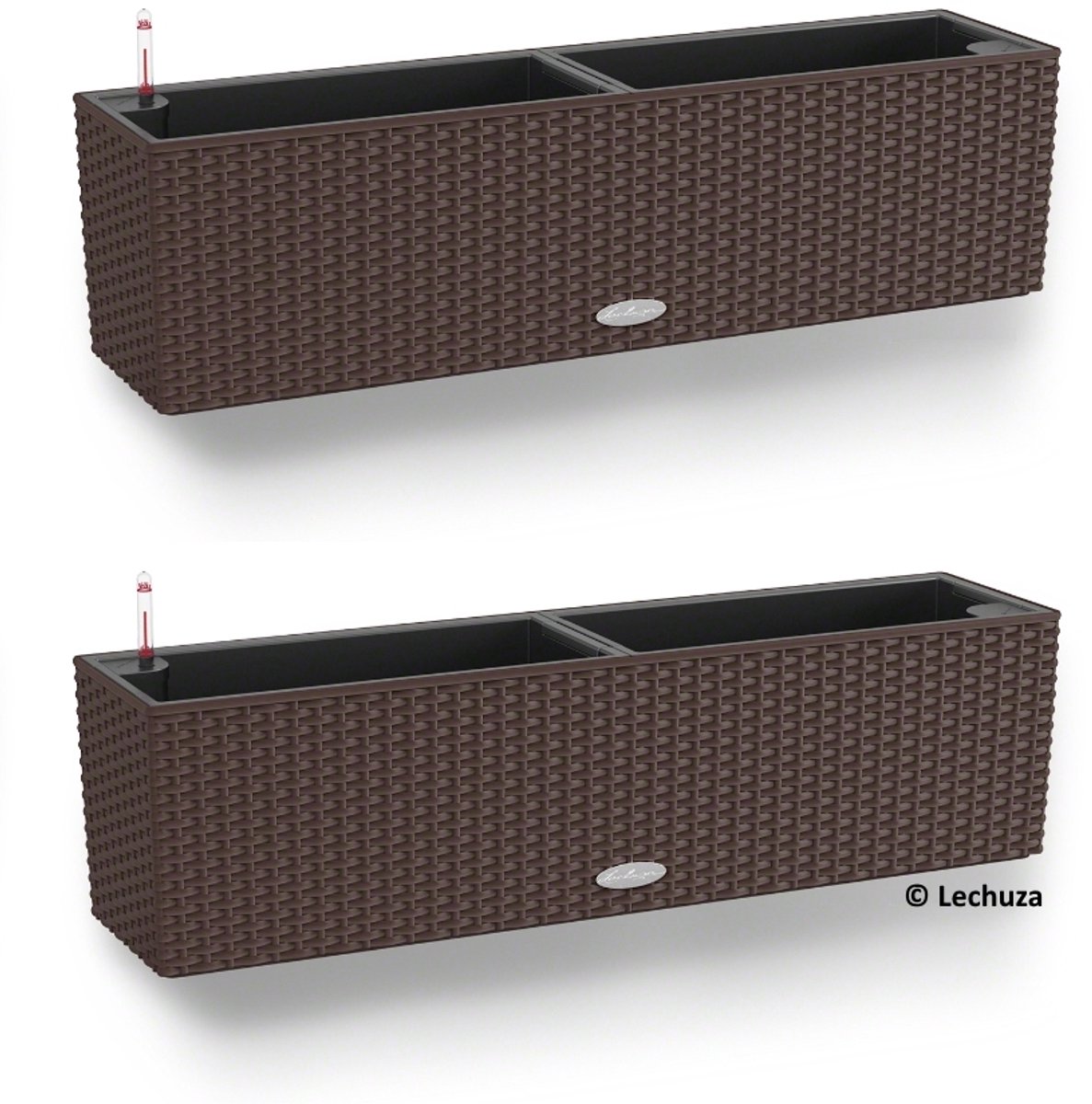 2 x LECHUZA balkonbak Balconera Cottage 80 mokka