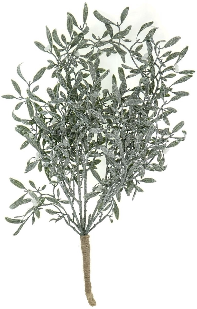 DPI kerstdecoratie misteltak groen besneeuwd 55 cm