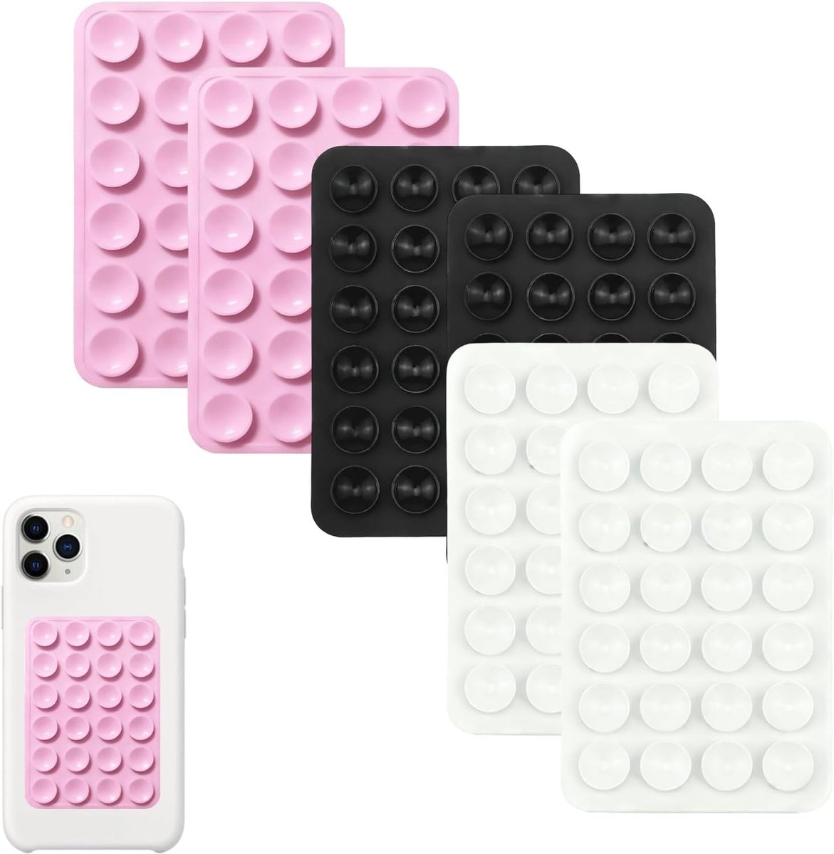 6 stuks zuignappen, telefoonhoes met zuignappen, mobiele telefoon noppen houder achterkant