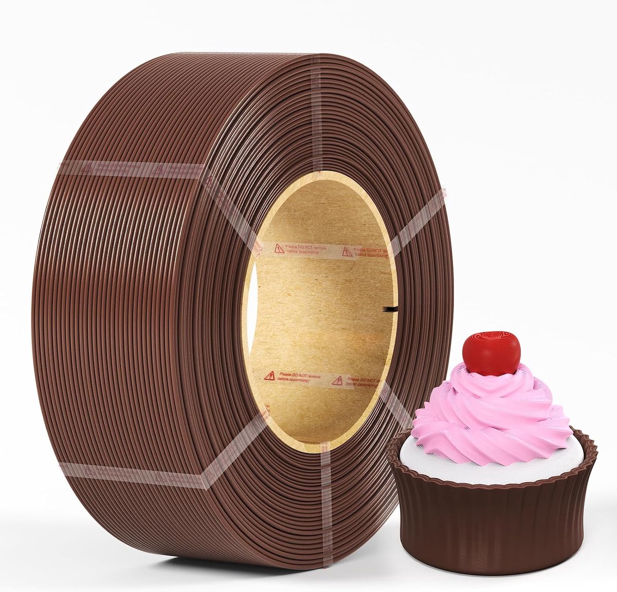 Standaard PLA Filament Navulling 1,75mm, 3D-Printerfilament, Milieuvriendelijke Navulling voor Herbruikbare Spoel, Afmeting +/- 0,02mm, Geschikt voor de FDM 3D-printers (Chocolade, 1kg)