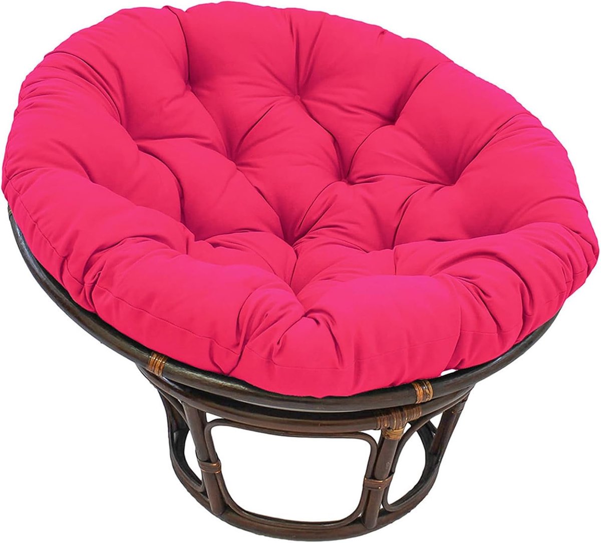 Generisch Hängesessel Kissen Outdoor Rund,Polster, 10cm Dicke Auflage Für Baumwoll Hängeschaukel, Premium Papasansessel Kissen Sitzkissen, Eierstuhl, Rattansessel Sitzpolster,Rose red,180cm