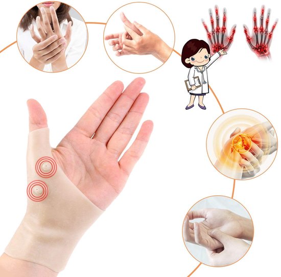 2 stuks magneetveldtherapie polshandschoenen handartritis pijnverlichting polsen hand duim ondersteuning handschoenen — afbeelding 3