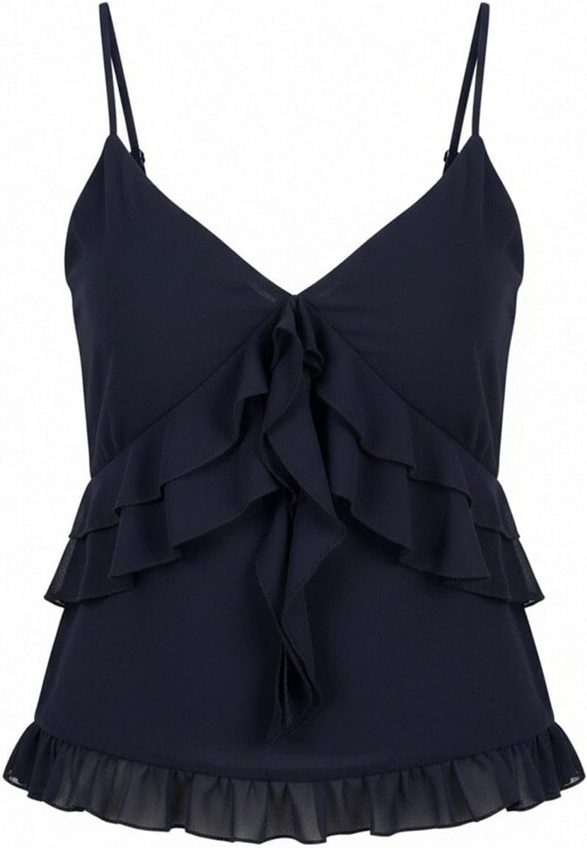 Frauen Y2K Sommer Babydoll Tops ärmellose Spaghettiträger Spitzenbesatz Camisole Cami Tank Tops