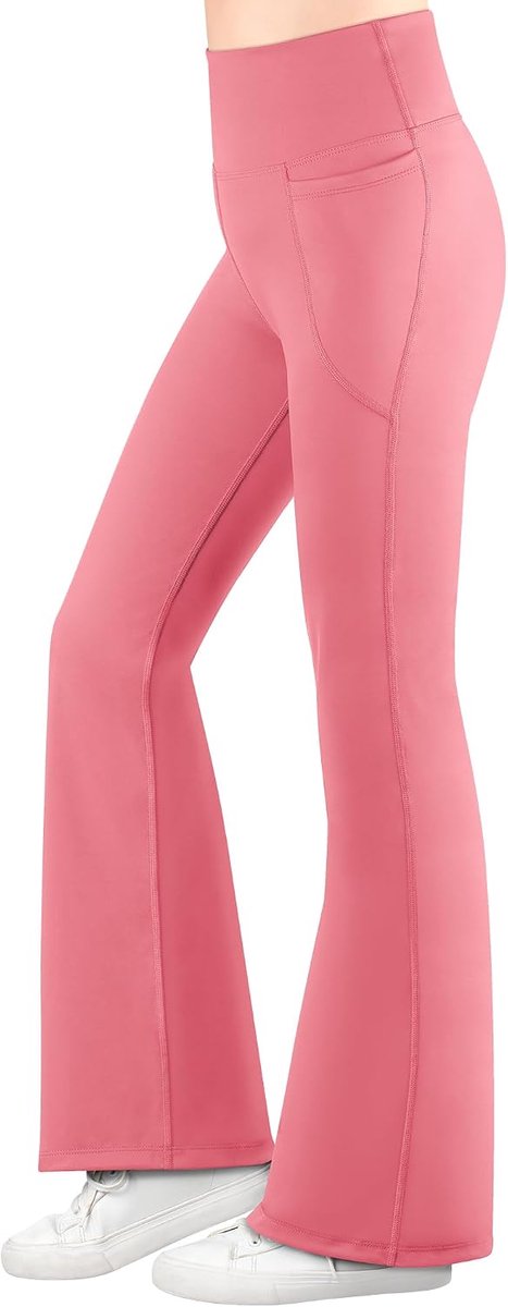 ELEPHANT Bootcut-legging voor meisjes, met zakken, hoge taille, uitlopende yogabroek voor dans en dagelijks gebruik