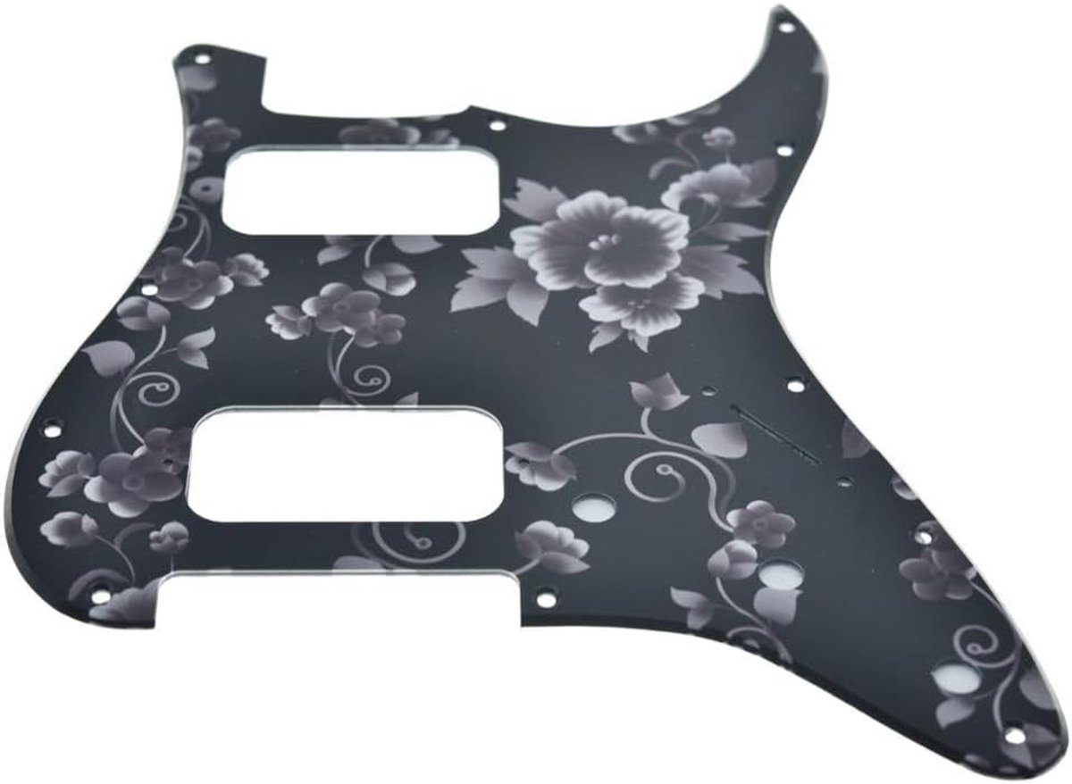 11-gats ST-stijl dubbele humbucker HH pickguard voor American Strat gitaren met dubbele humbucking pickups, ronde hoekgat bloemenpatroon