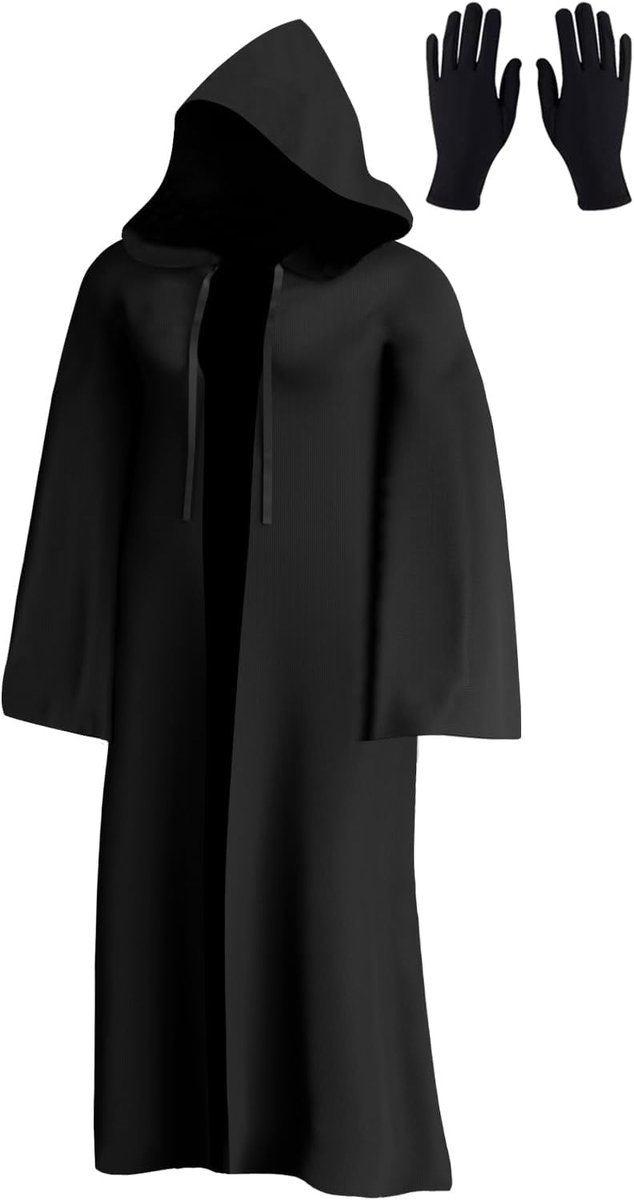 cape met capuchon, carnaval, Halloween, Jedi-kostuum voor heren, cape met capuchon, robe voor volwassenen, vampier, tovenaar, cosplay, party, outfit