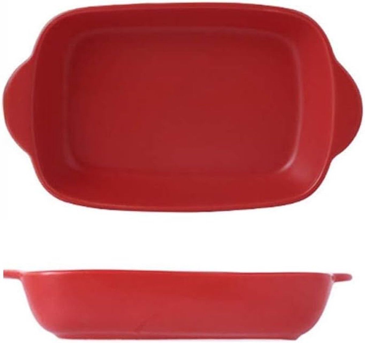 Gebakken Rijstkom Kaas Plaat Keramische Salade Plaat Magnetron Oven Bakken-Rood*2