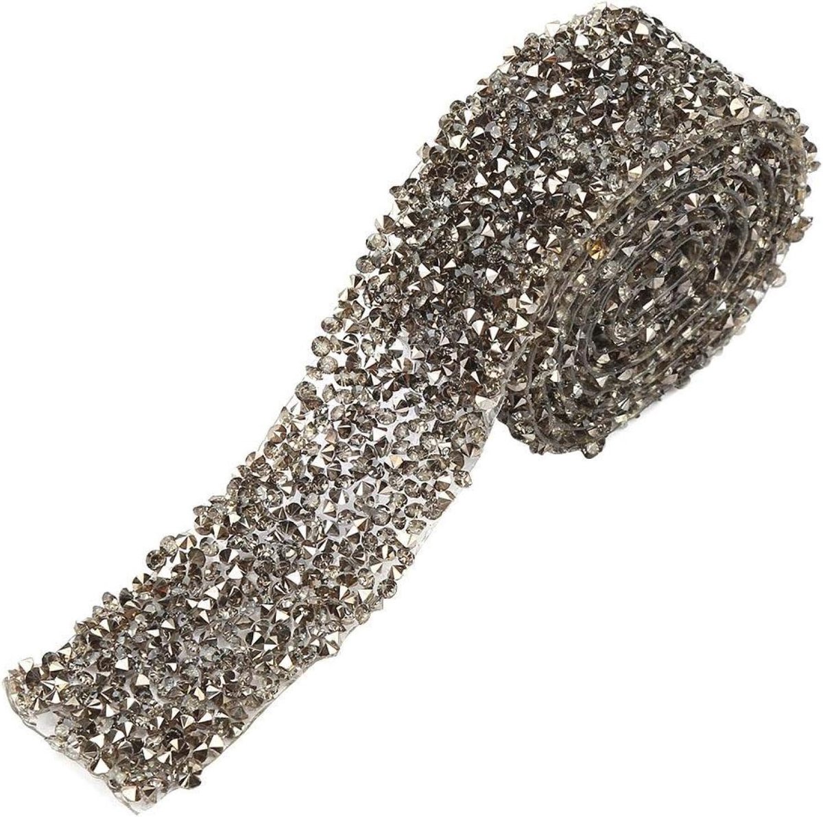 1yard 30mm Diamanten Lint Wrap Roll Sparkle Crystal Strass Lint Decoratie Kan worden Gebruikt voor DIY Decoratie Activiteiten(Helder grijs)