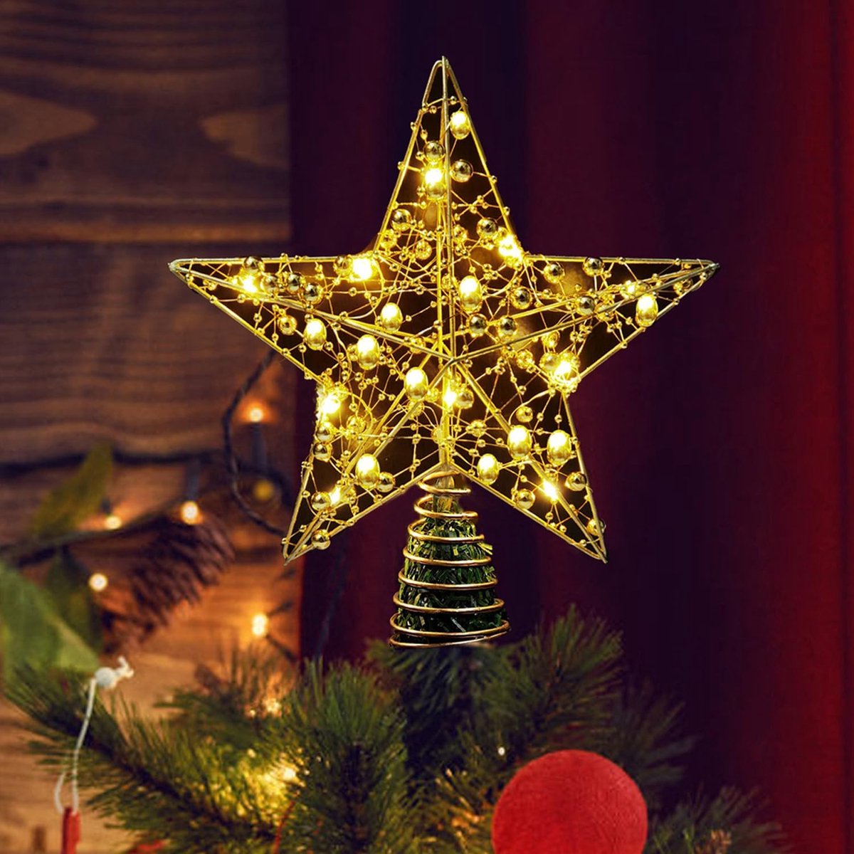 Kerstversiering voor feestelijke Kerstmis (goud, L)