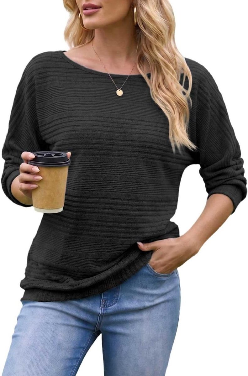 Damestrui met vleermuismouwen, elegant sweatshirt