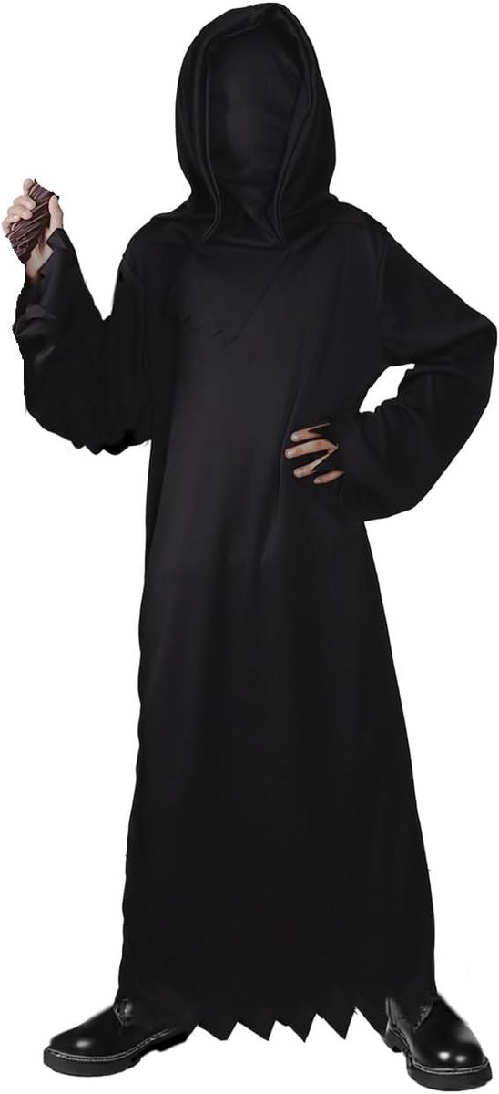 Sensenman-kostuum voor heren, Halloween-kostuum, kinderen, jongens, meisjes, griezelige verkleedkleding, zee, voor Halloween, party, carnaval, cosplay, 130 cm