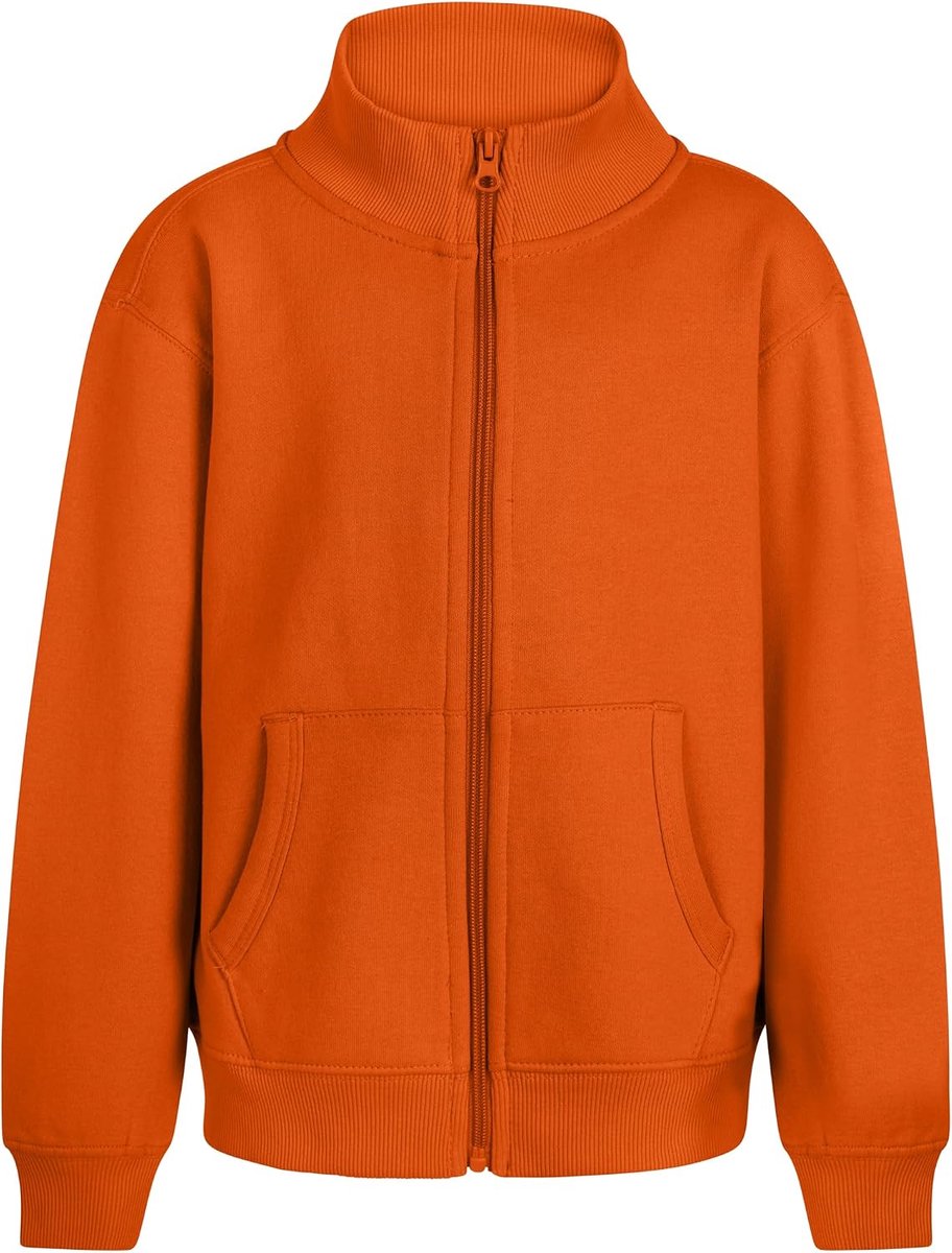 SZ270K Cooper Kids Sweatshirt voor kinderen, met ritssluiting, oranje, maat 1/2, Oranje., 1-2 años