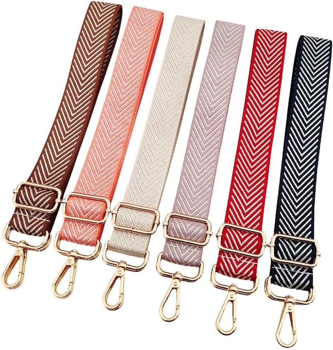 Schouderriem voor tassen, 3,8 cm, brede tasriem voor dames en heren, 72-130 cm, verstelbare schouderriem, voor schoudertas, handtas, tasriemen om te wisselen, voor crossbody tas, zwart-goud