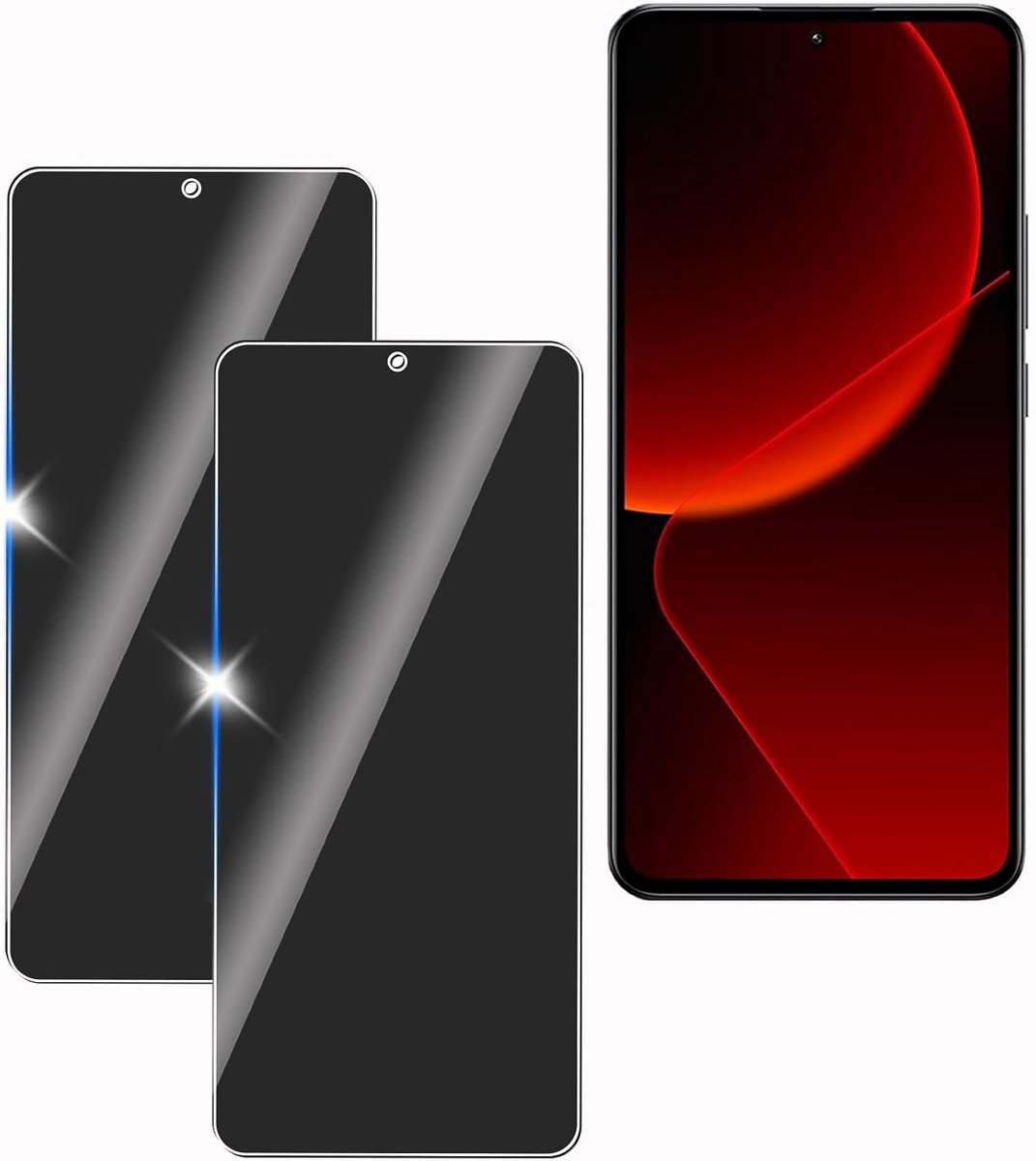 Voor Xiaomi 13T 4G 2 stuks privacy scherm anti-snoop film, anti-spion beschermglas film,privacy scherm, 9H hardheid, krasbestendig